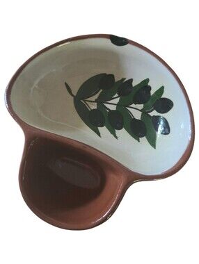 jose cartaxo portugal olive dish hand painted divided tapas bowl red clay